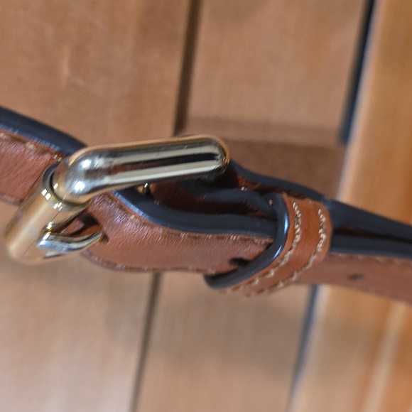 💥💥💥Michael Kors Brown MK Logo Chestnut Leather Accent Shoulder Bag Crossbody - Picture 7 of 16